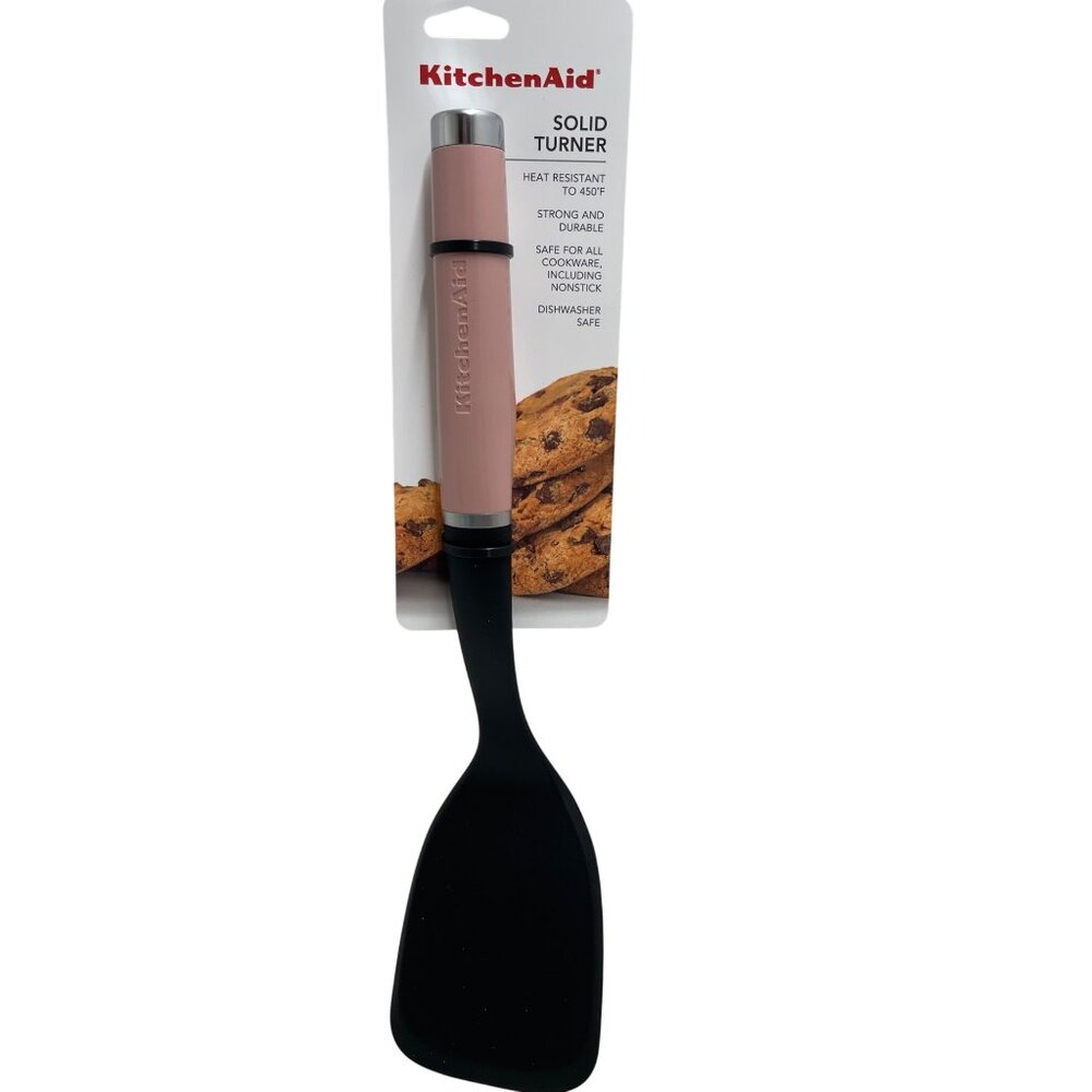 KitchenAid Pink Heat-Resistant Solid Turner‎ With Comfortable Handle & Nonstick